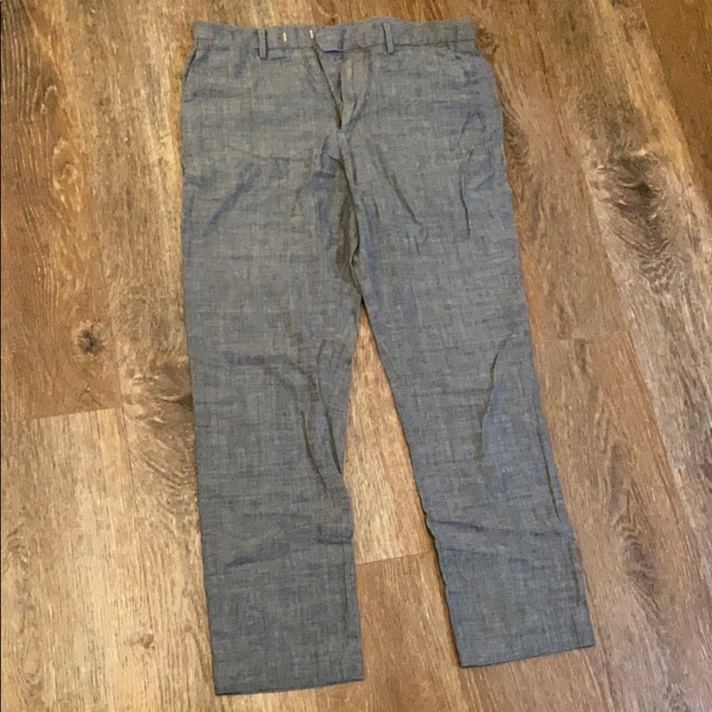 J Crew slim fit grey linen pants